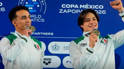 Osmar Olvera y Juan Celaya conquistan el oro en la Copa México de Clavados