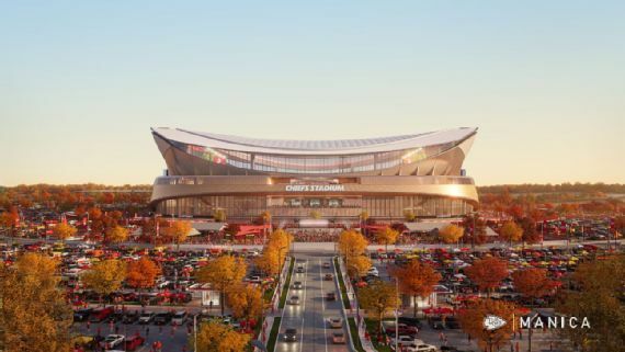 Chiefs revelan renders de su nuevo estadio de 3,000 millones de dólares