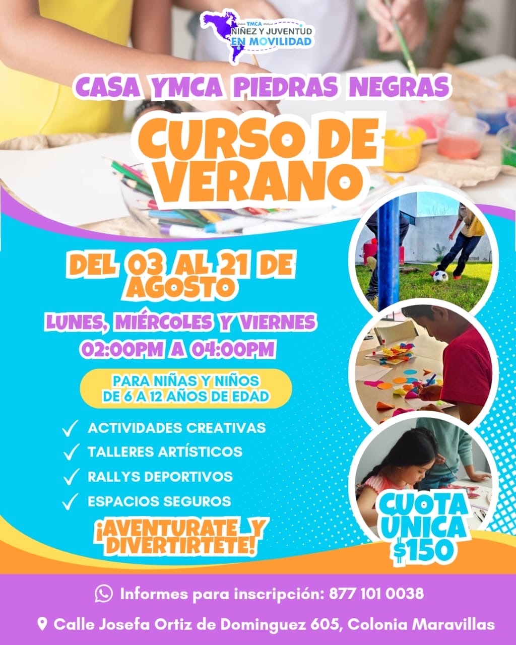Casa YMCA abre inscripciones para curso de verano dirigido a niñas y niños