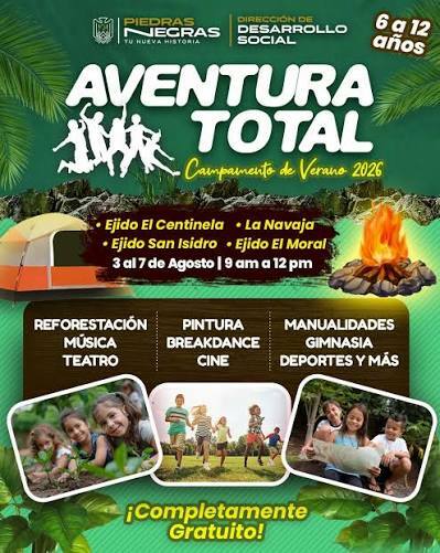 Llevarán Campamento de Verano 2026 “Aventura Total” a ejidos de Piedras Negras