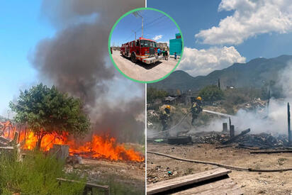 Fuego destruye tejabanes y moviliza a Bomberos en Saltillo