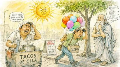 Cronos - Caricatura editorial... “Cuando el sol también cobra”