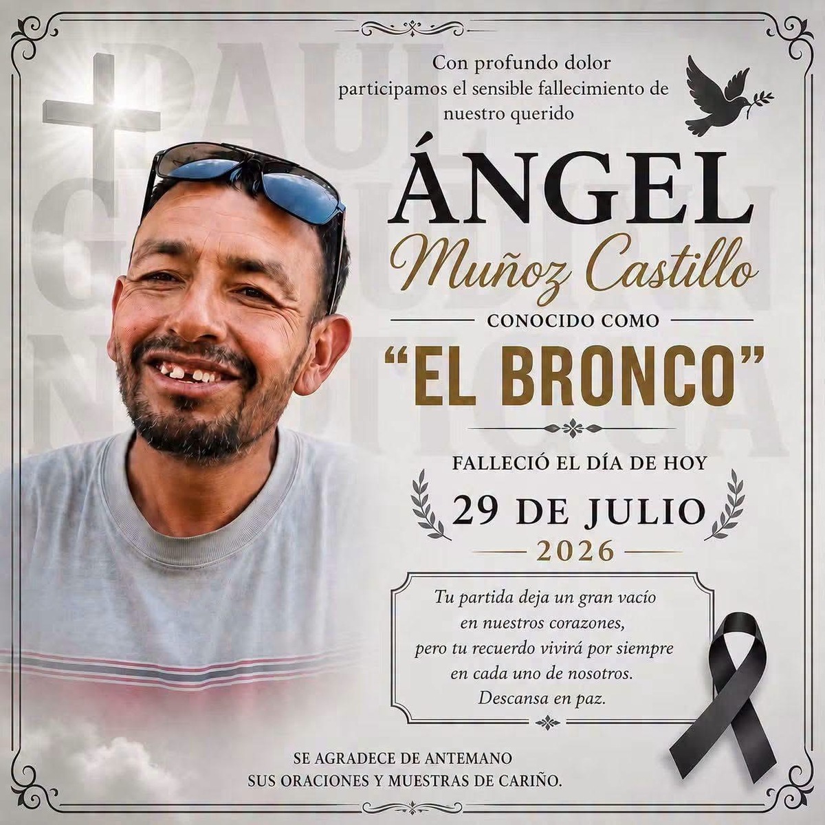 Deceso: El accidente ocurrió el pasado 6 de julio, cuando la víctima se desplazaba a bordo de una bicicleta.