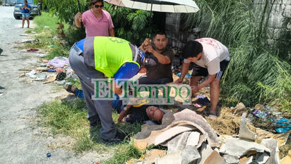 Adulto mayor se desvanece tras caer entre basura en un basurero clandestino de Monclova