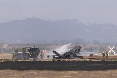 Avión de combate F-35B de Marines sufre accidente en San Diego, California