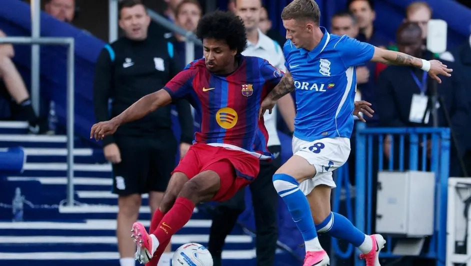 El joven delantero del Barça, Hamza Abdelkarim, se estrena con un doblete