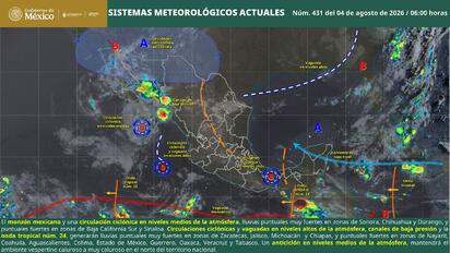 SMN pronostica 72 horas de lluvias intensas en México