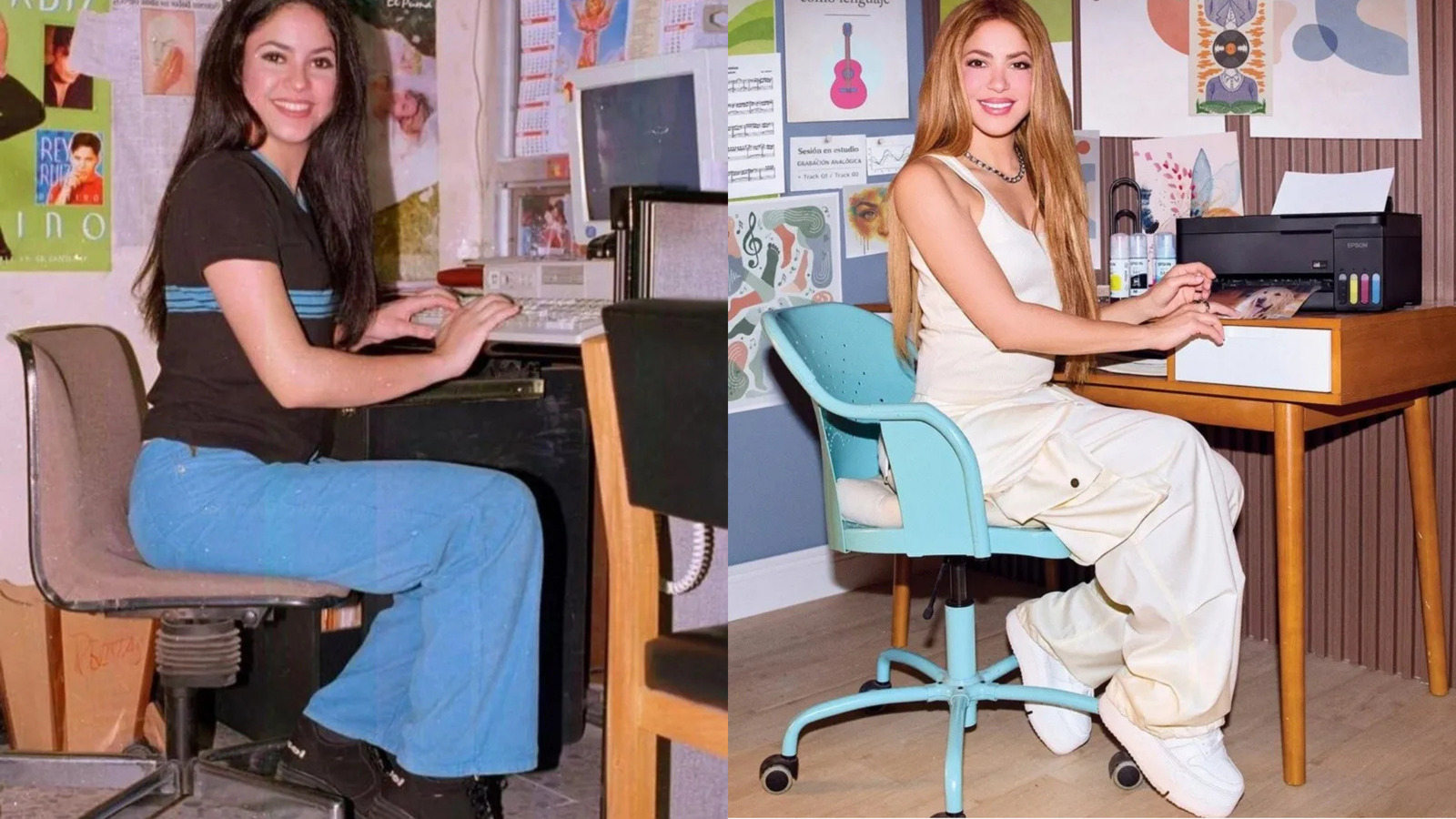 Shakira recrea el meme que nació con una foto de los 90