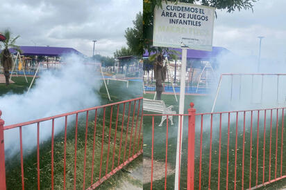 Refuerzan prevención contra el dengue con fumigaciones en Macroplaza de Piedras Negras