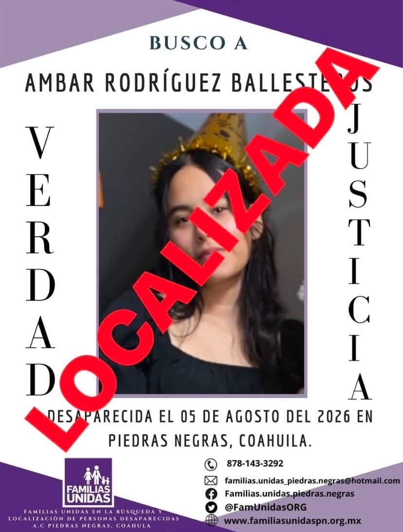 Localización: La joven había sido reportada ante la Fiscalía General del Estado después de que sus familiares perdieran contacto con ella. Localización: La joven había sido reportada ante la Fiscalía General del Estado después de que sus familiares perdieran contacto con ella.