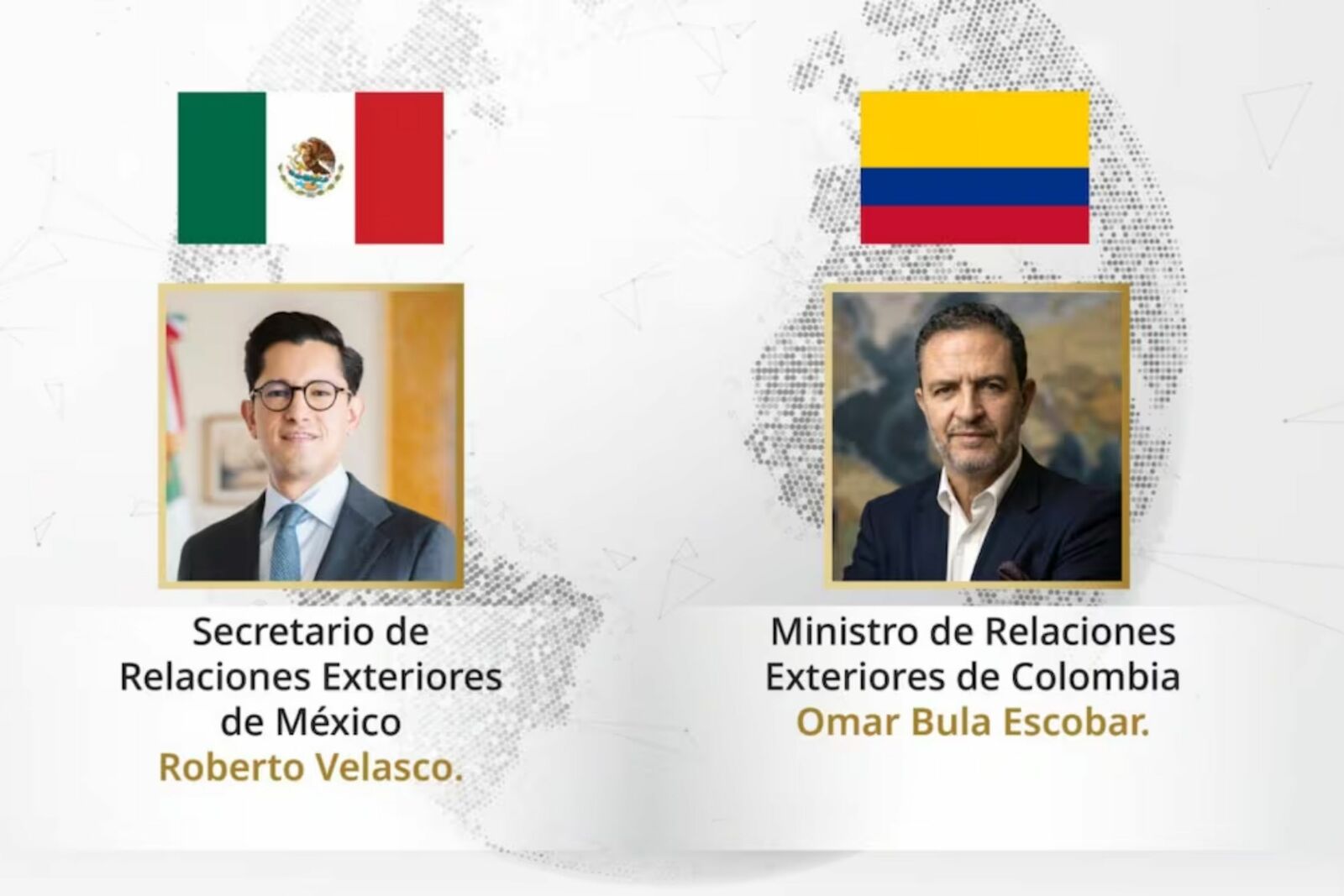 Roberto Velasco refrenda cooperación de México con nuevo gobierno de Colombia