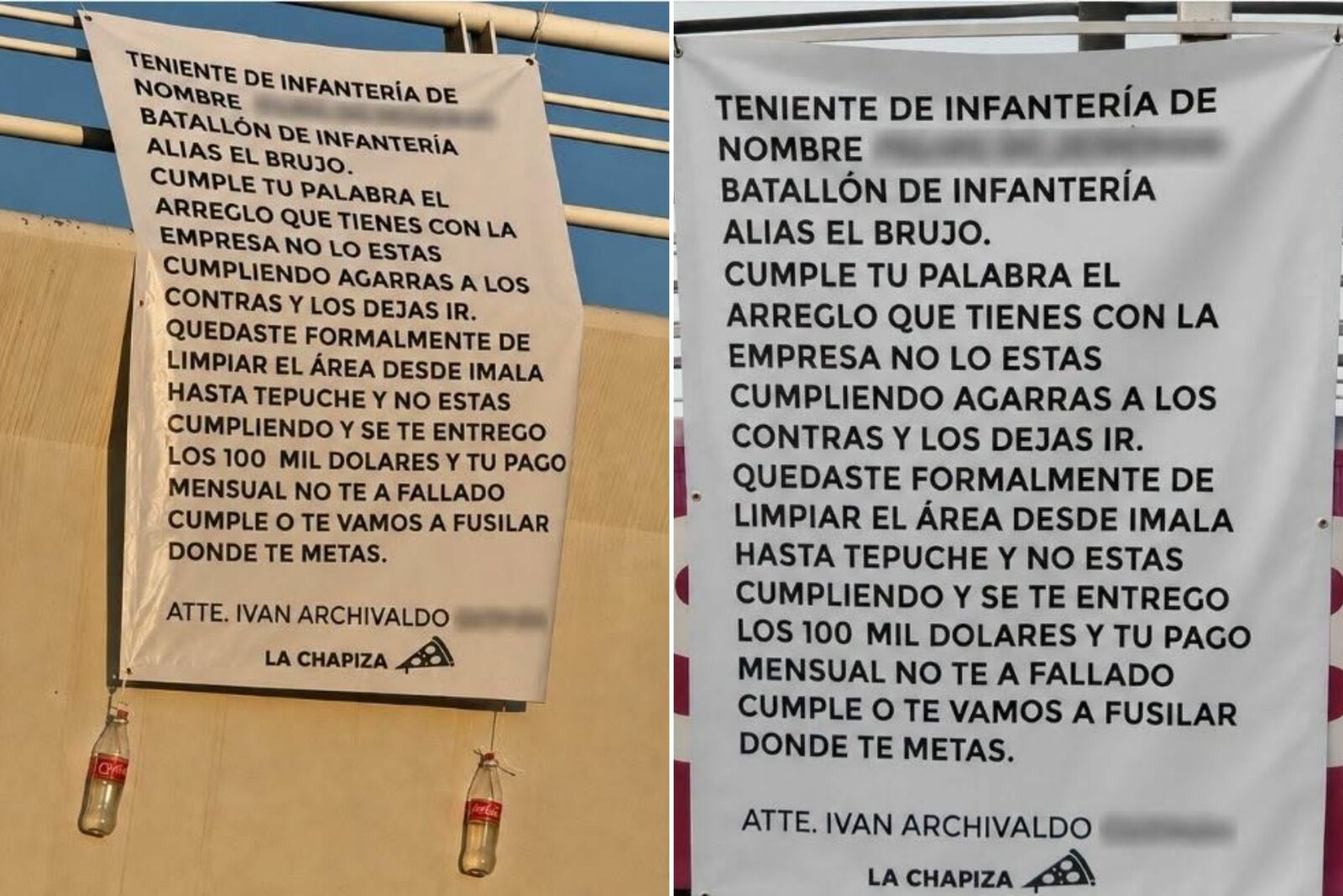 Autoridades retiran narcomanta localizada en un puente peatonal de Culiacán