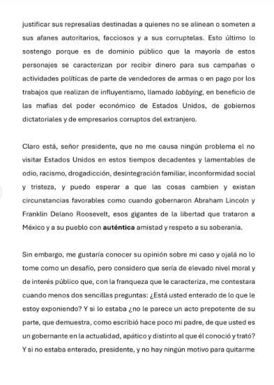 México: Manda carta a Trump