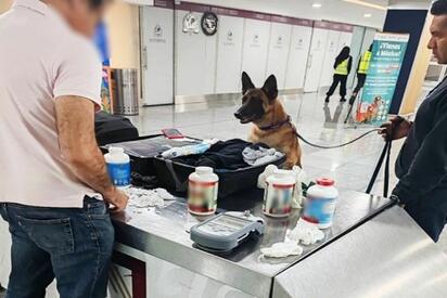 Aseguran casi 7 mil pastillas de hidrocodona en el AICM; su venta está prohibida en México