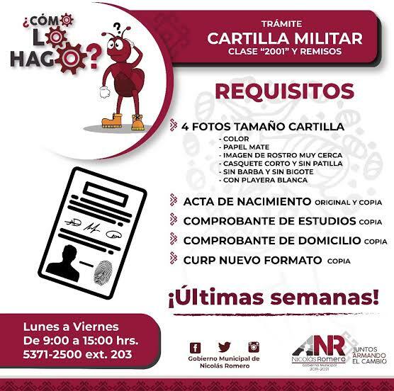 ¿Cuáles son los requisitos para obtener la cartilla militar?
