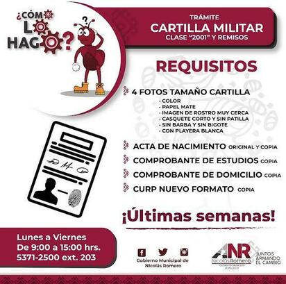 ¿Cuáles son los requisitos para obtener la cartilla militar?