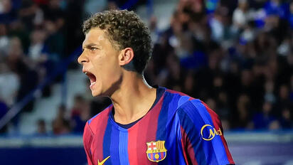 2-1 Gana el Barça y Hamza Abdelkarim pide turno como ‘9’ en el Joan Gamper