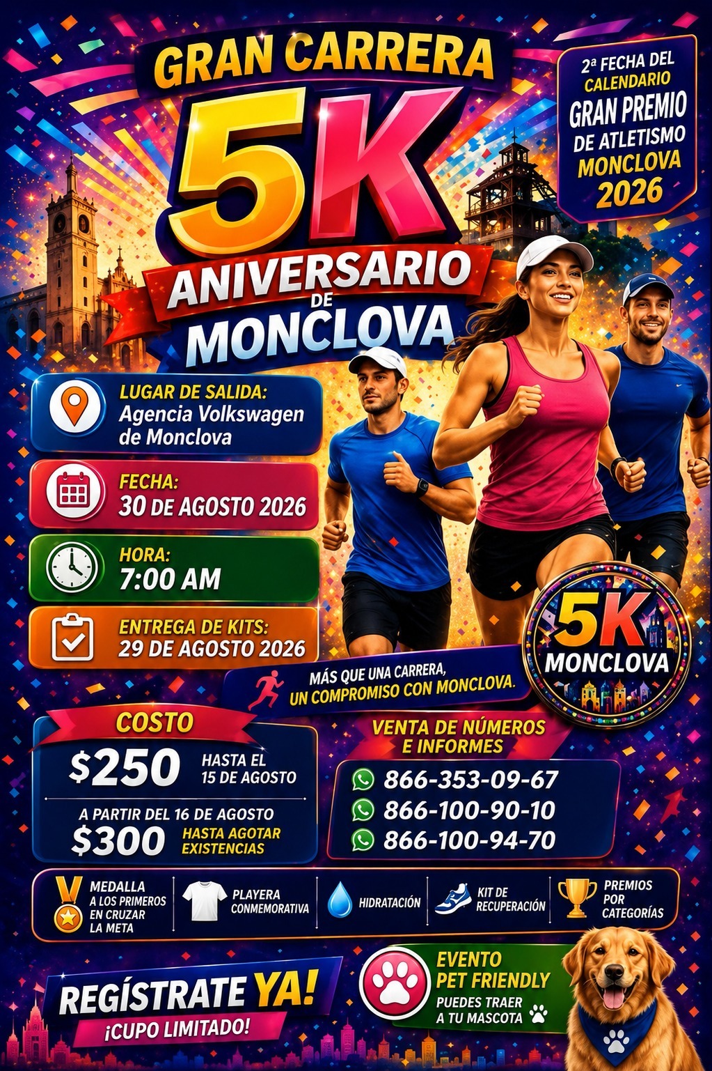 Anuncian Gran Carrera 5K Aniversario de Monclova