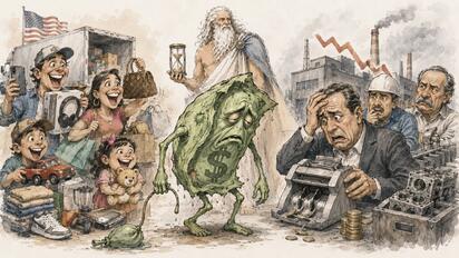 Cronos - Caricatura editorial... El peso gana terreno
