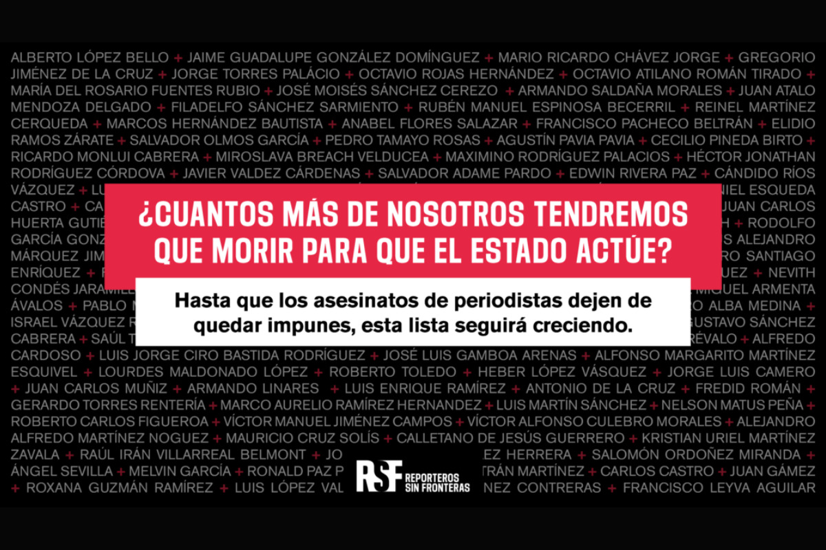 Más de 40 medios reclaman justicia por periodistas asesinados en México