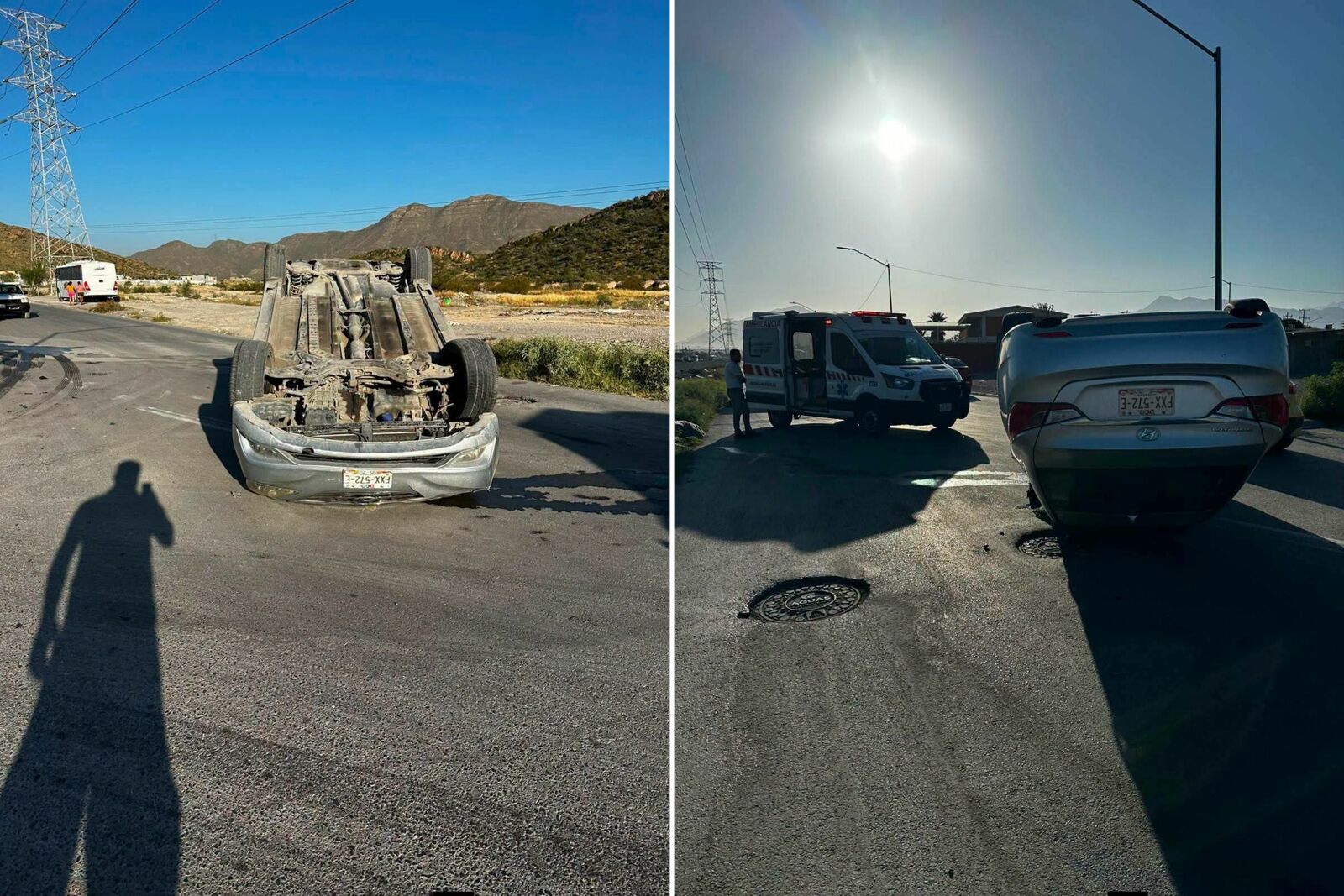 Dormita al volante, choca contra un Mustang y termina volcada en Ramos Arizpe