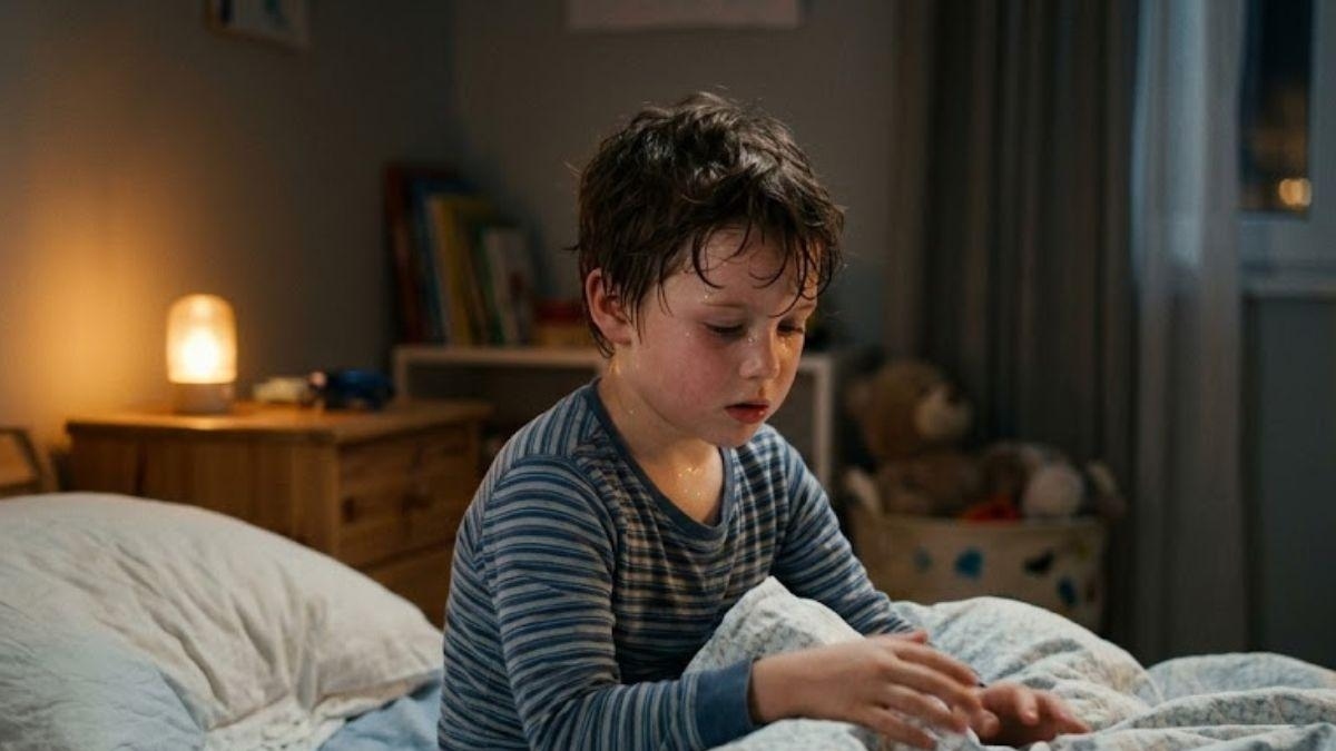 ¿Tu hijo despierta empapado de sudor? Descubre cuándo es normal