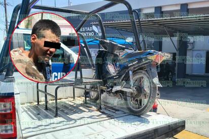 Recuperan motocicleta robada y detienen a menor en Frontera