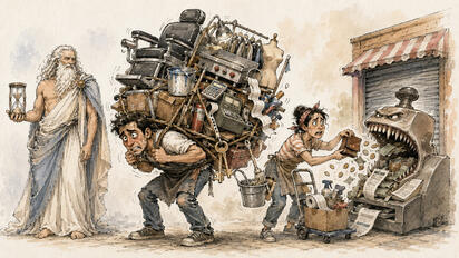 Cronos - Caricatura editorial... Emprender sale caro