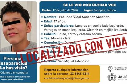 Desapareció en Zapopan y tras mes y medio fue localizado con vida en Nayarit