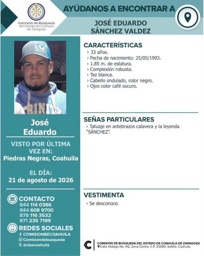 Continúa búsqueda de joven en Piedras Negras