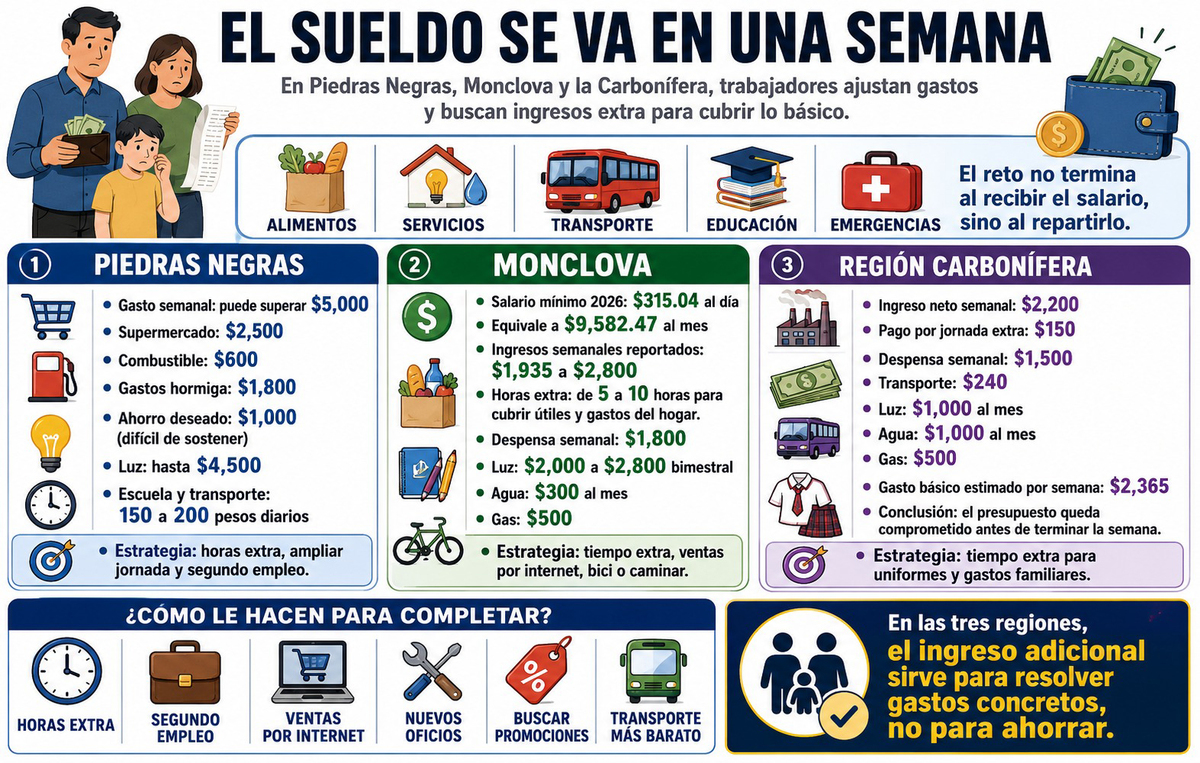 El dinero no alcanza: familias ajustan gastos y trabajan más