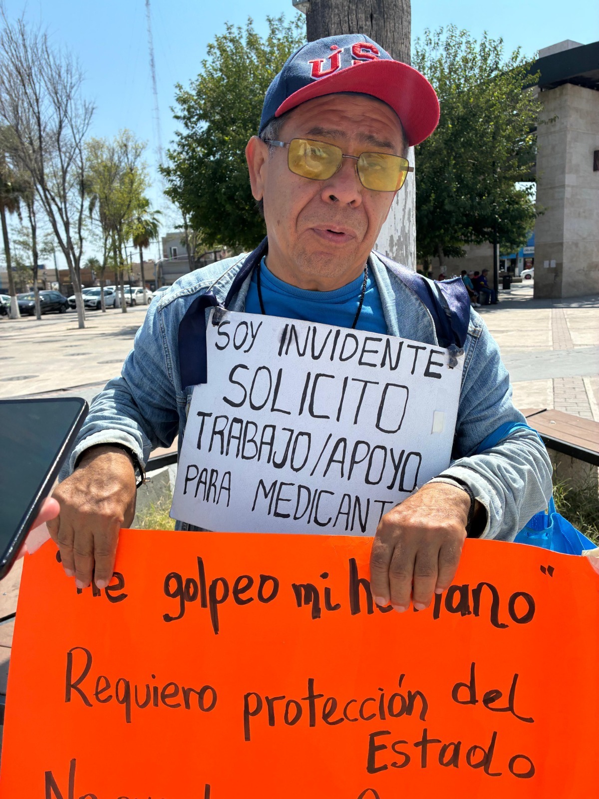 Sin ver y sin hogar, Esteban pide una oportunidad