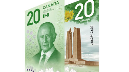 Canadá presenta nuevo billete de 20 dólares con Carlos III