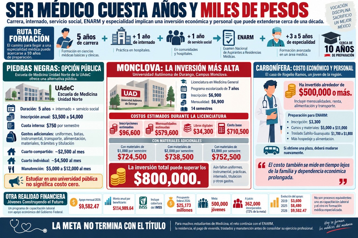 Formar un médico cuesta cientos de miles; un “nini” recibe $10 mil