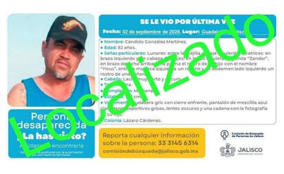Localizan con vida a Cándido González, padre buscador en Guadalajara