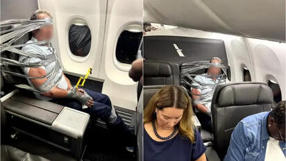 virales Pasajero es inmovilizado con cinta tras agresión en vuelo de American