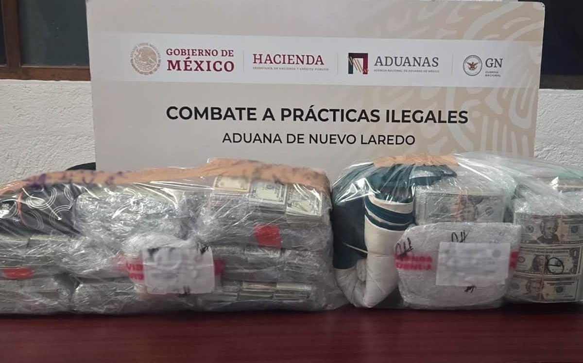 Detectan casi 770 mil dólares ocultos en paquetes en Aduana de Nuevo Laredo