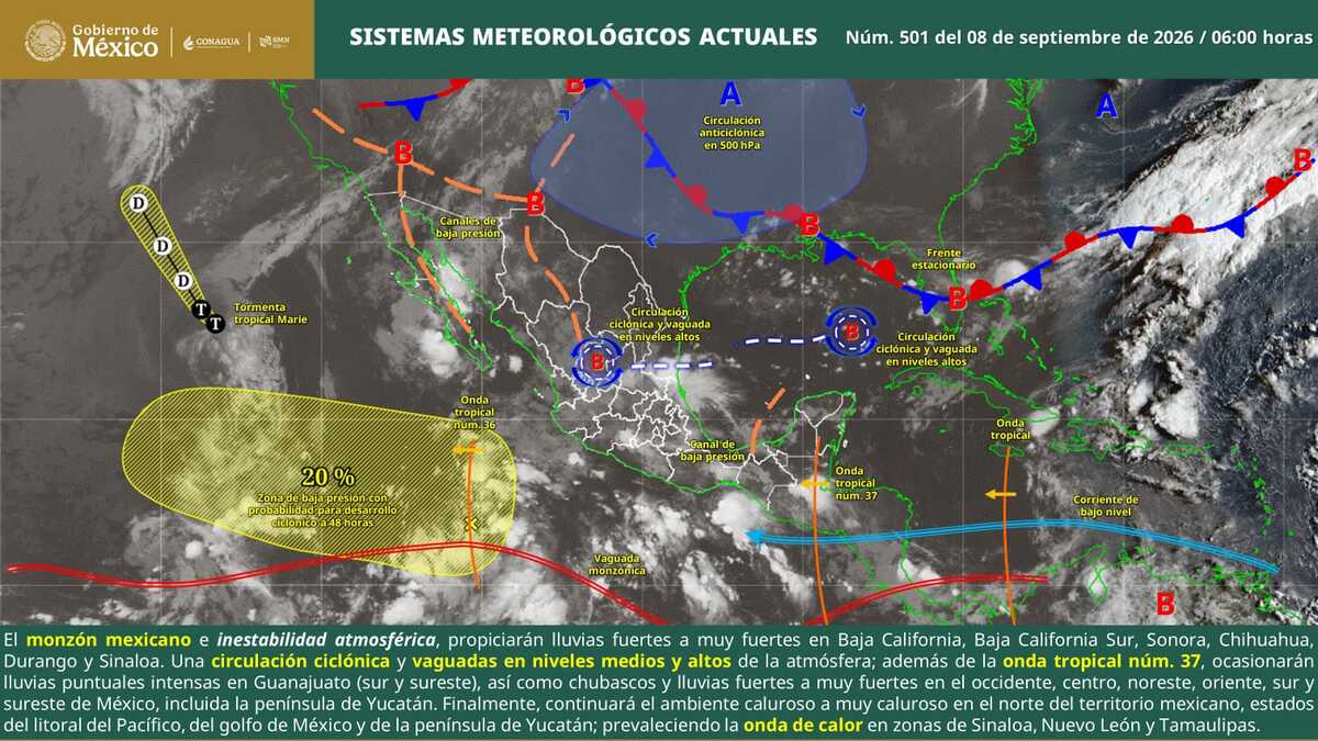 Lluvias y chubascos se prevén principalmente en las regiones Centro y Sureste de Coahuila