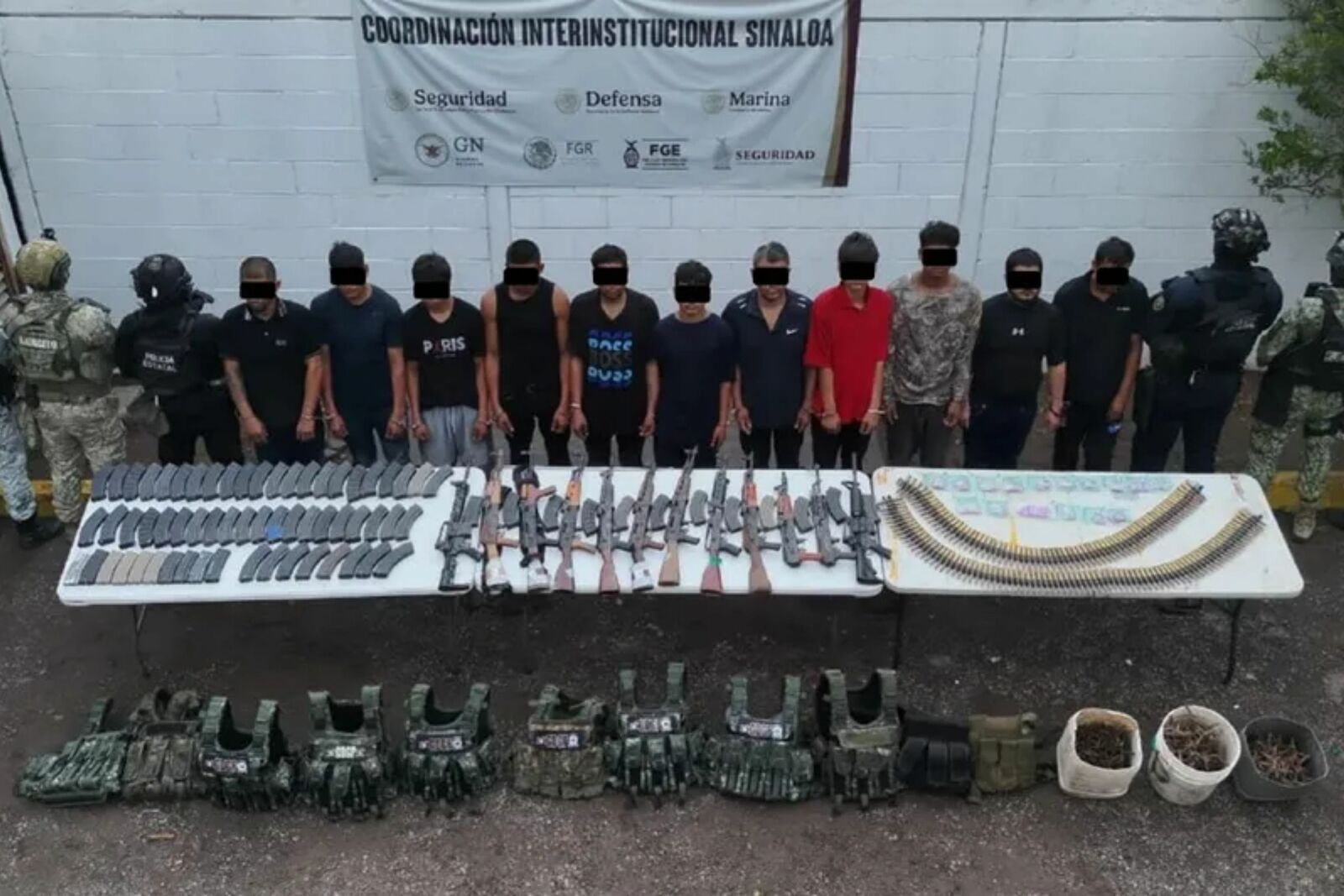 Capturan a 11 presuntos miembros de una facción del Cártel de Sinaloa