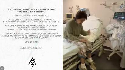 Alejandra Guzmán reaparece tras lesión de cadera en Veracruz
