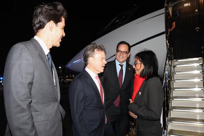 Delcy Rodríguez llegó a Nueva York para representar a Venezuela en la Asamblea General de la ONU y participar en actividades diplomáticas.