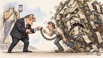 Carticatura editorial... “El peso del préstamo”