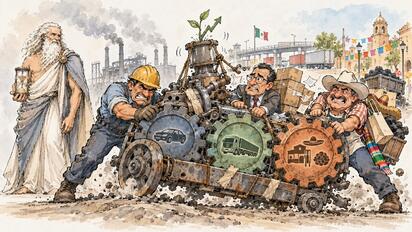 Cronos - Caricatura editorial... “Economía regional en movimiento”
