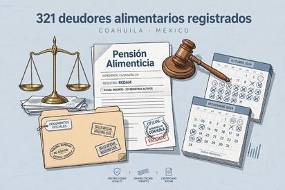 El estado registra 321 deudores alimentarios al cierre de 2025 y cada caso puede escalar según su particularidad.  Los años de incumplimiento en el pago