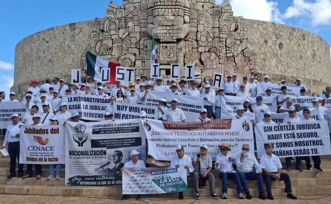 Jubilados exigen respeto a sus pensiones en Mérida, Yucatán