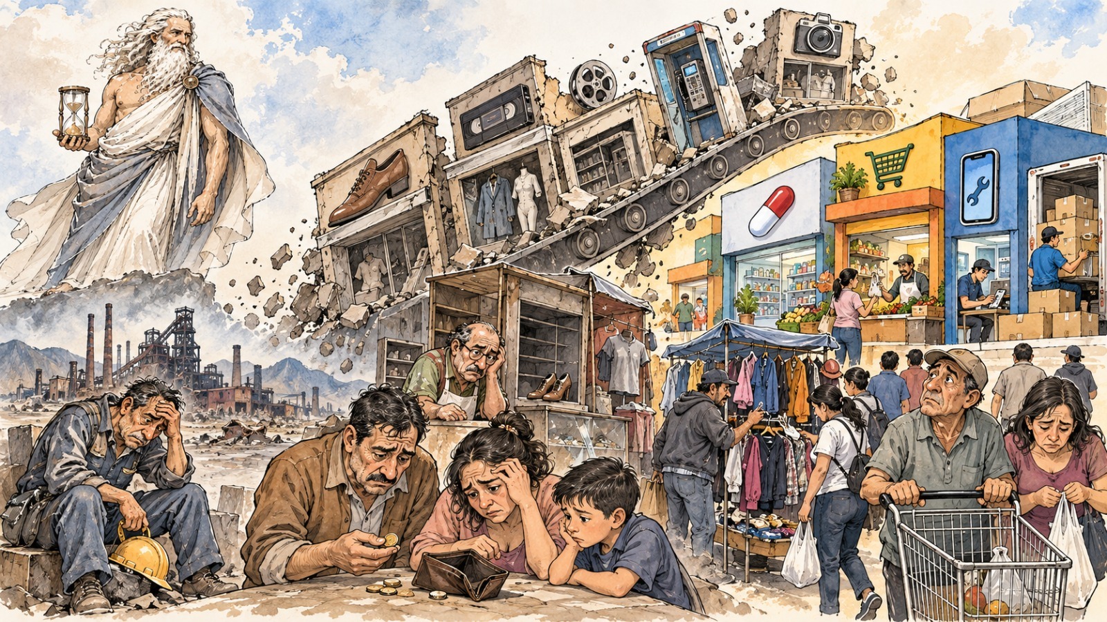 Caricatura editorial... “El comercio que se transforma”
