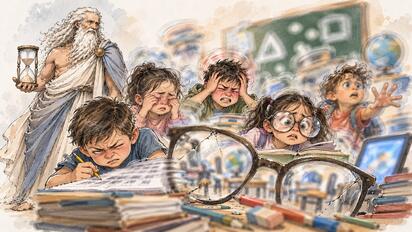 Cronos - Caricatura editorial... Problemas de vista a temprana edad