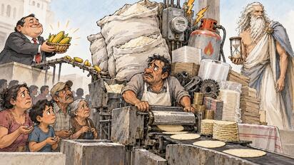 Cronos - Caricatura editorial... “La tortilla no baja”