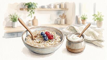 La avena y el yogur estilo griego pueden contribuir a una mejor salud intestinal, aunque lo hacen de manera distinta. La avena destaca por su contenido