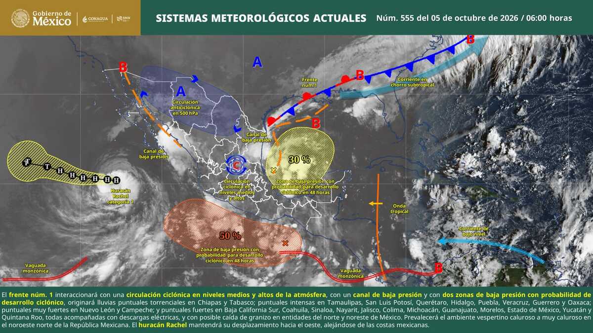 Lluvias fuertes, descargas eléctricas y posible granizo se prevén este lunes en Coahuila